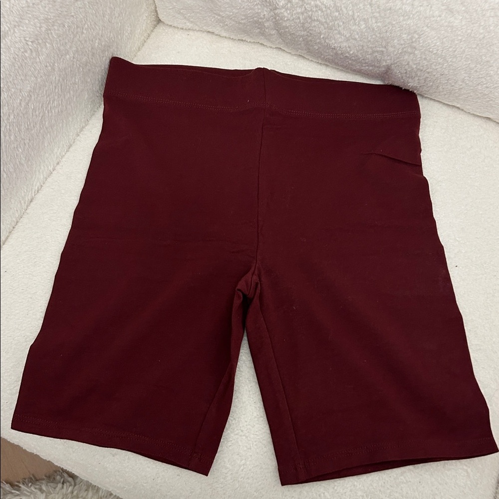Burgundy Biker Shorts